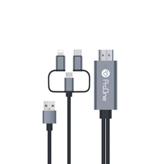 عکس محصول کابل تبدیل HDMI به USB-C / microUSB / لایتنینگ پرووان مدل PCH70 طول 1.8متر